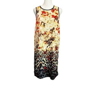Kensie New Multi Color Cheetah Print Sleeveless Crew-Neck Printed Dress S​​​​